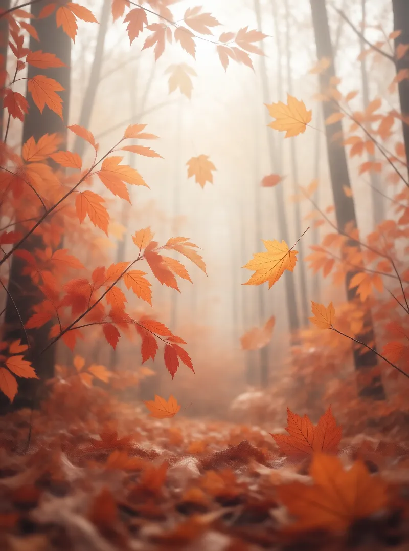 Misty Autumn Forest
