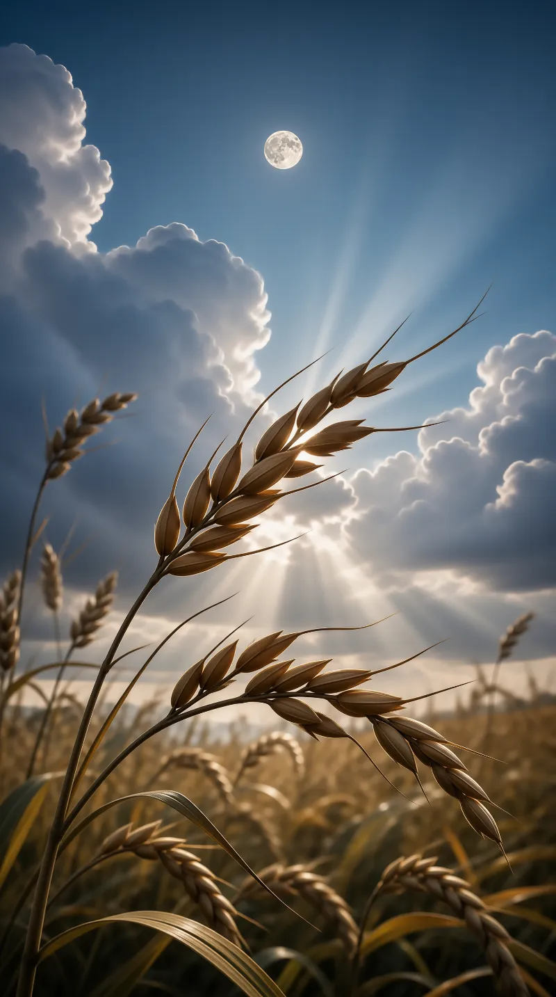 Moonlit Wheat Field
