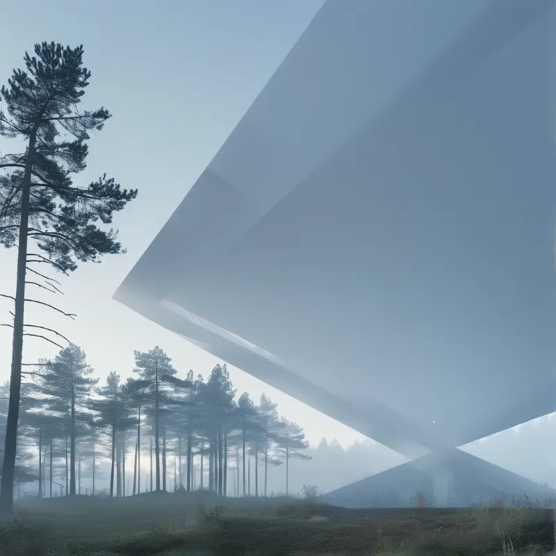 Misty Architectural Scene