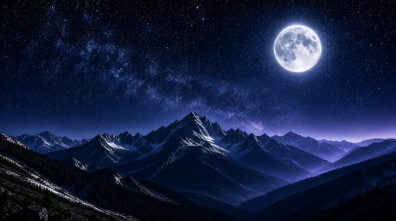 Night Sky Over Mountains