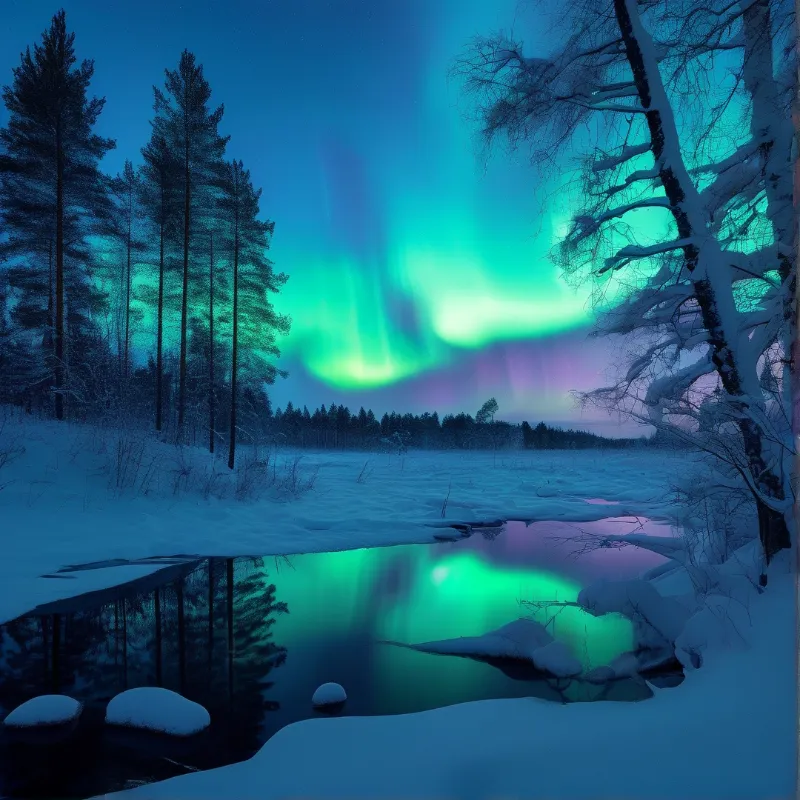Aurora Borealis Reflection