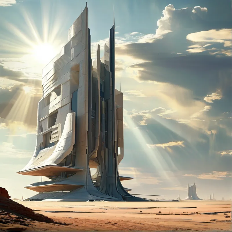 Futuristic Desert Monolith