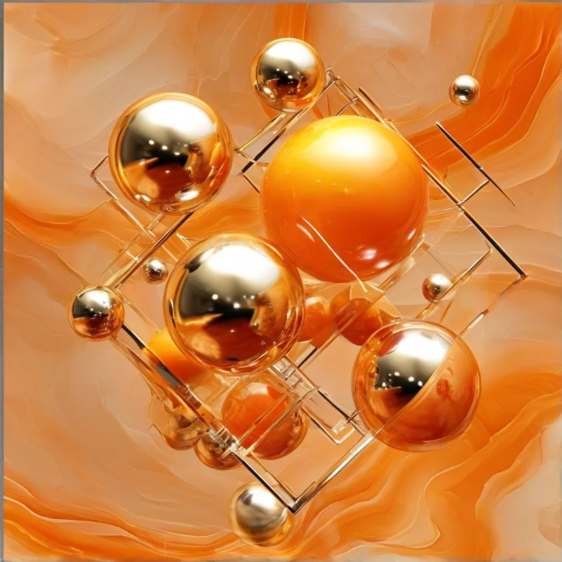 Abstract Warm 3D Sphere Art