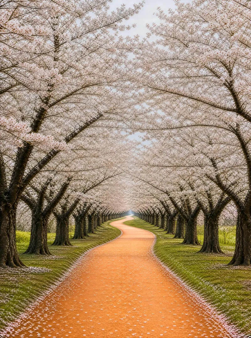 Cherry Blossom Tunnel Path