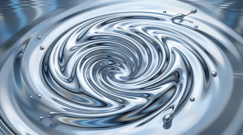 Liquid Chrome Spiral — Fluid Metal Study