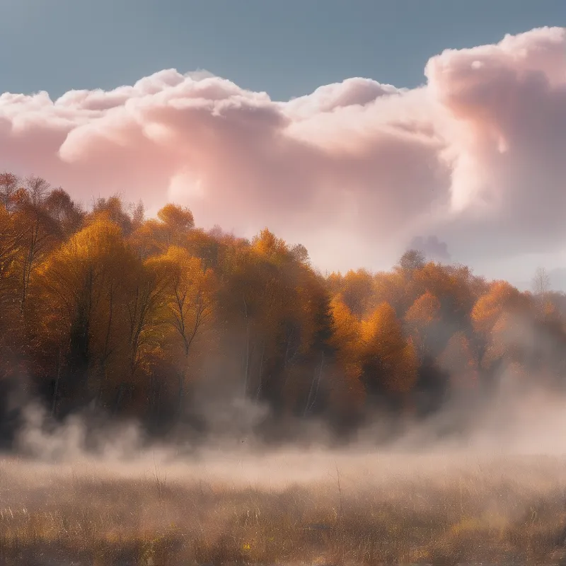 Misty Autumn Landscape