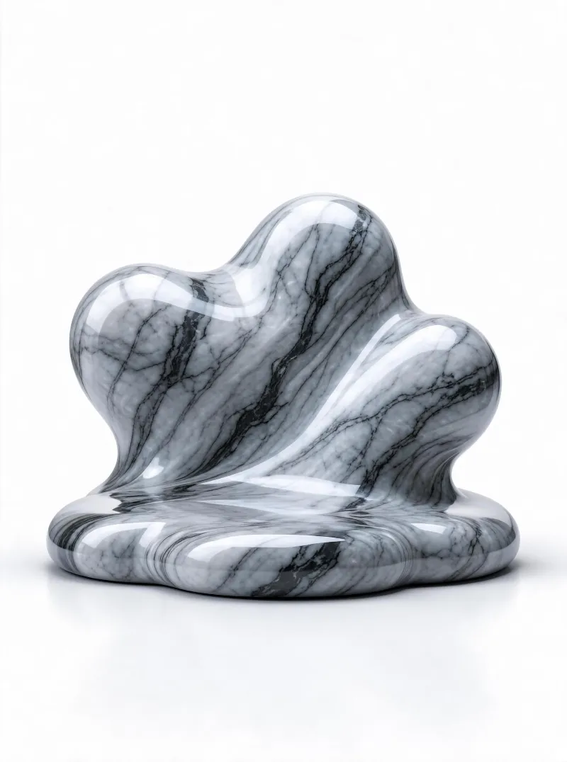 Abstract Marble Fluid Sculpture