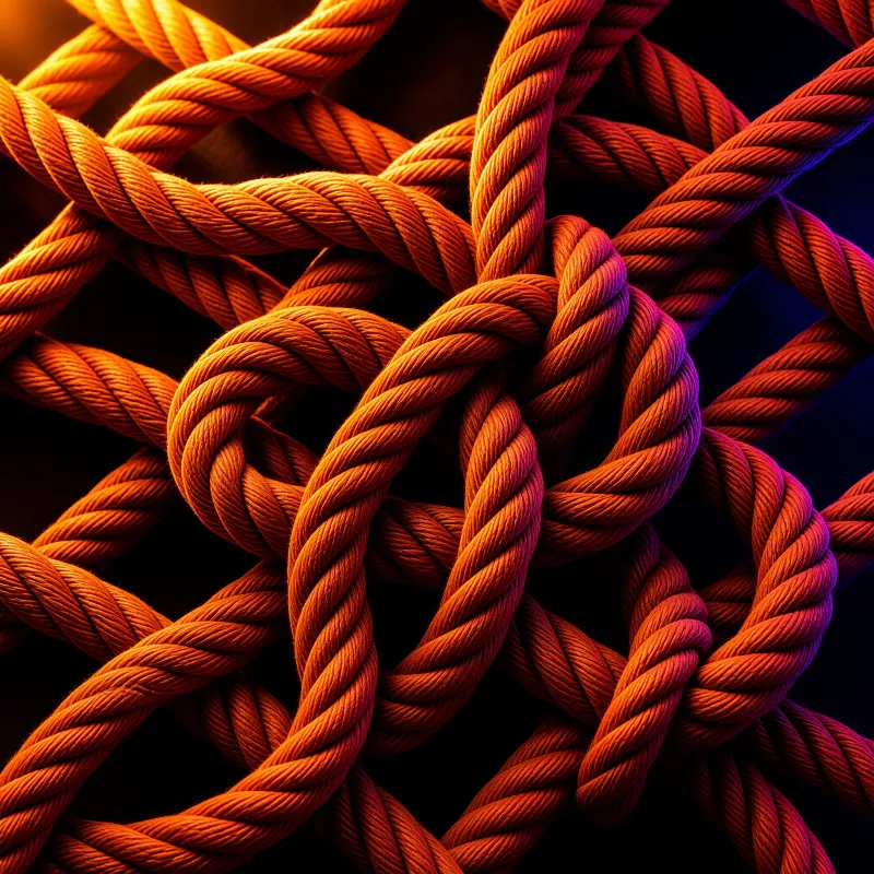 Interwoven Orange Rope Network