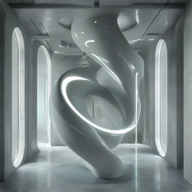 Futuristic White Sculpture