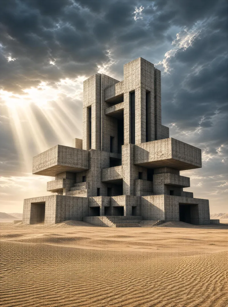 Massive Desert Concrete Structure
