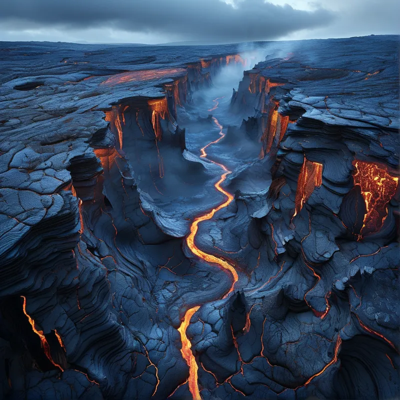 Volcanic Rift with Molten Lava