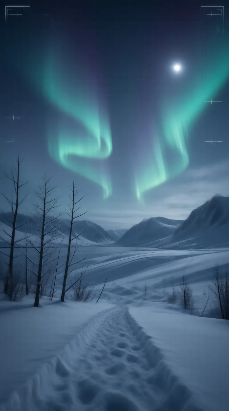 Snowy Night Aurora