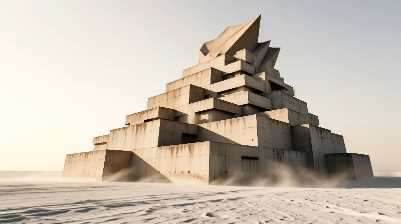 Futuristic Concrete Pyramid