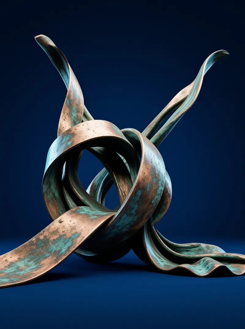 Twisted Bronze Sculpture