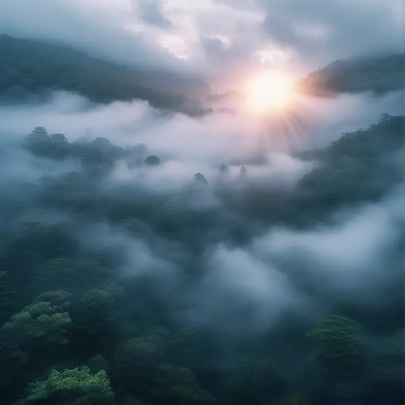 Misty Forest Sunrise