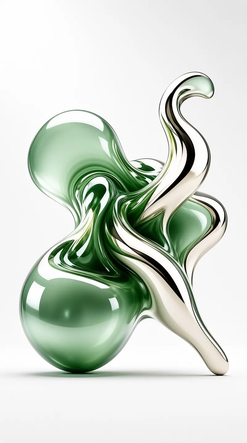 Abstract Green Liquid Form