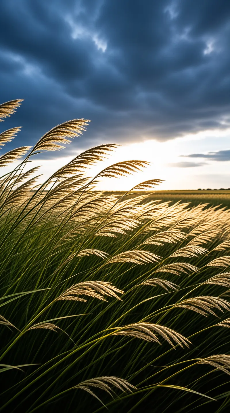 Golden Reeds at Sunset