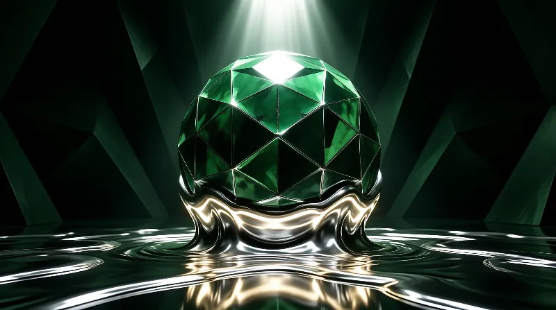Faceted Green Gem Sphere