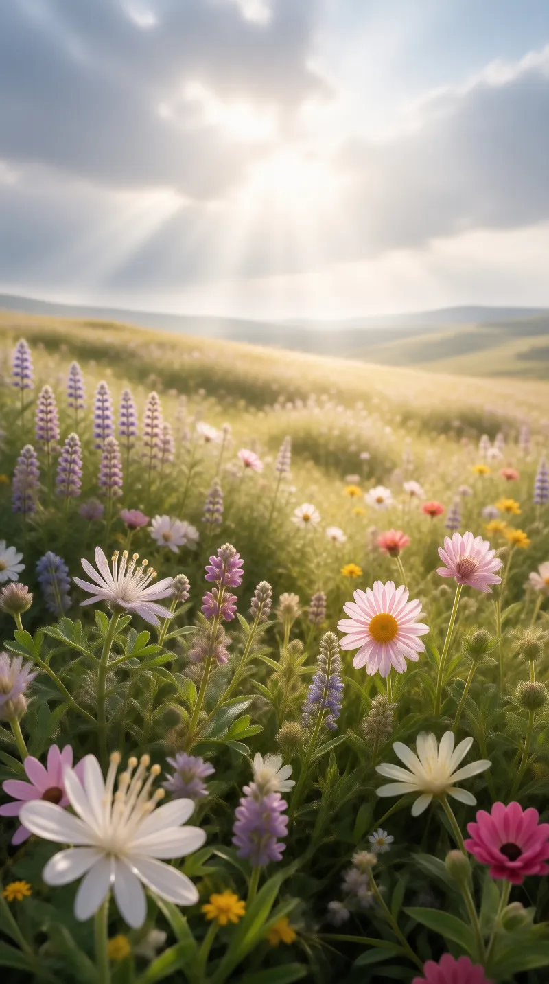 Sunlit Wildflower Meadow