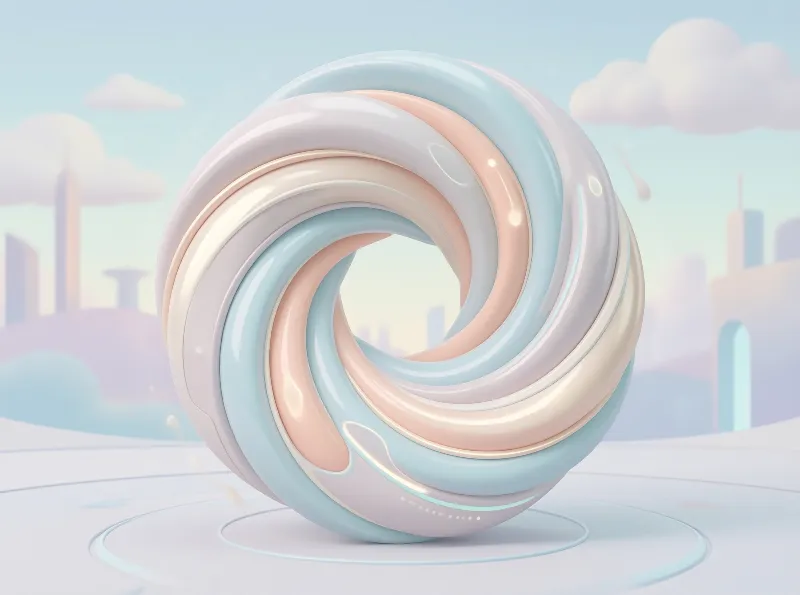 Pastel Glossy Liquid Swirl