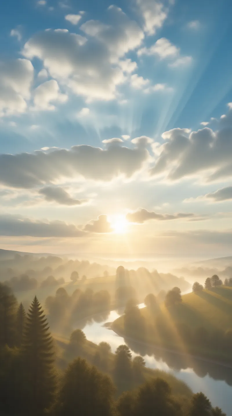Sunrise Over Green Hills