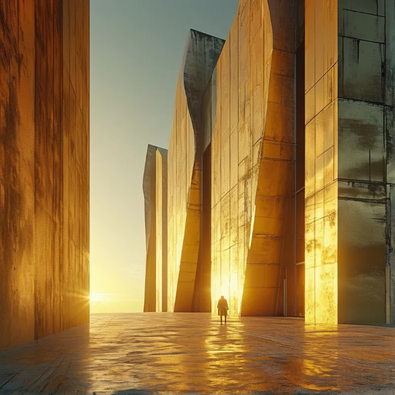Surreal Golden Monoliths