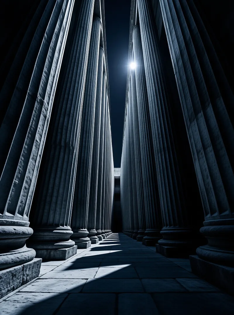 Moonlit Classical Colonnade