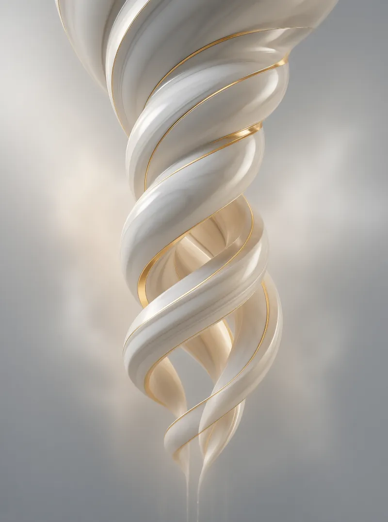 White Spiral with Gold Accents