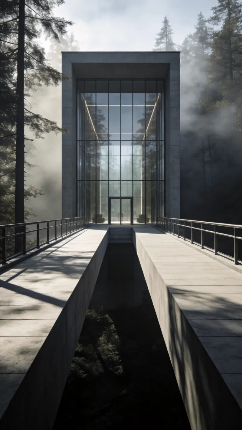 Bridge in Misty forest