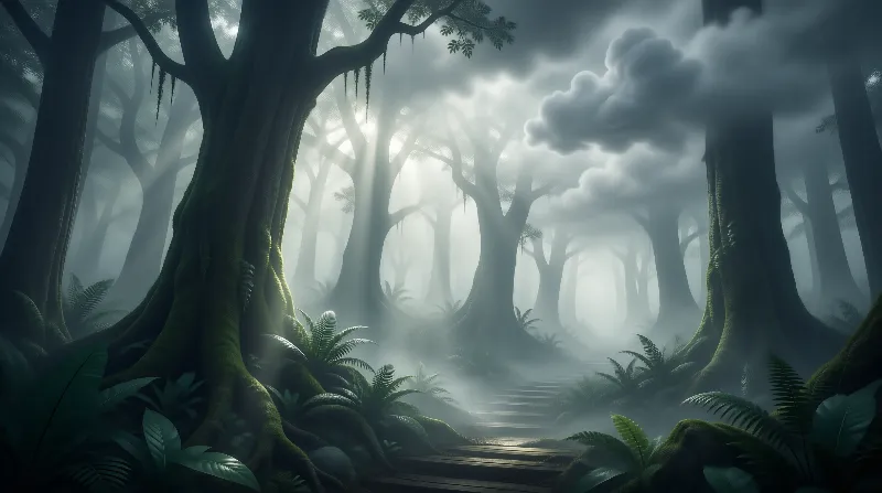 Mystic Foggy Forest