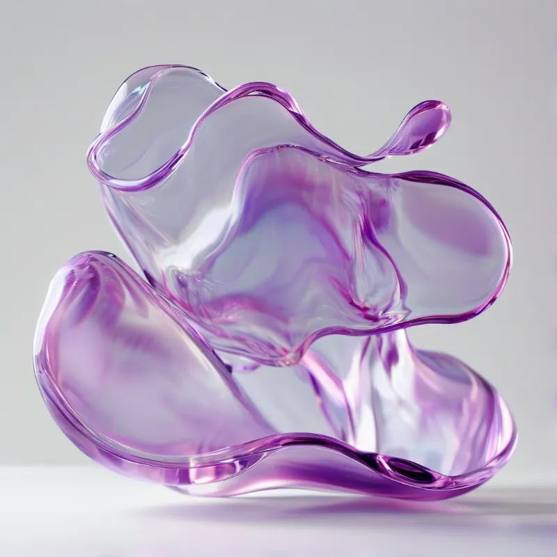 Purple Abstract Glass Art
