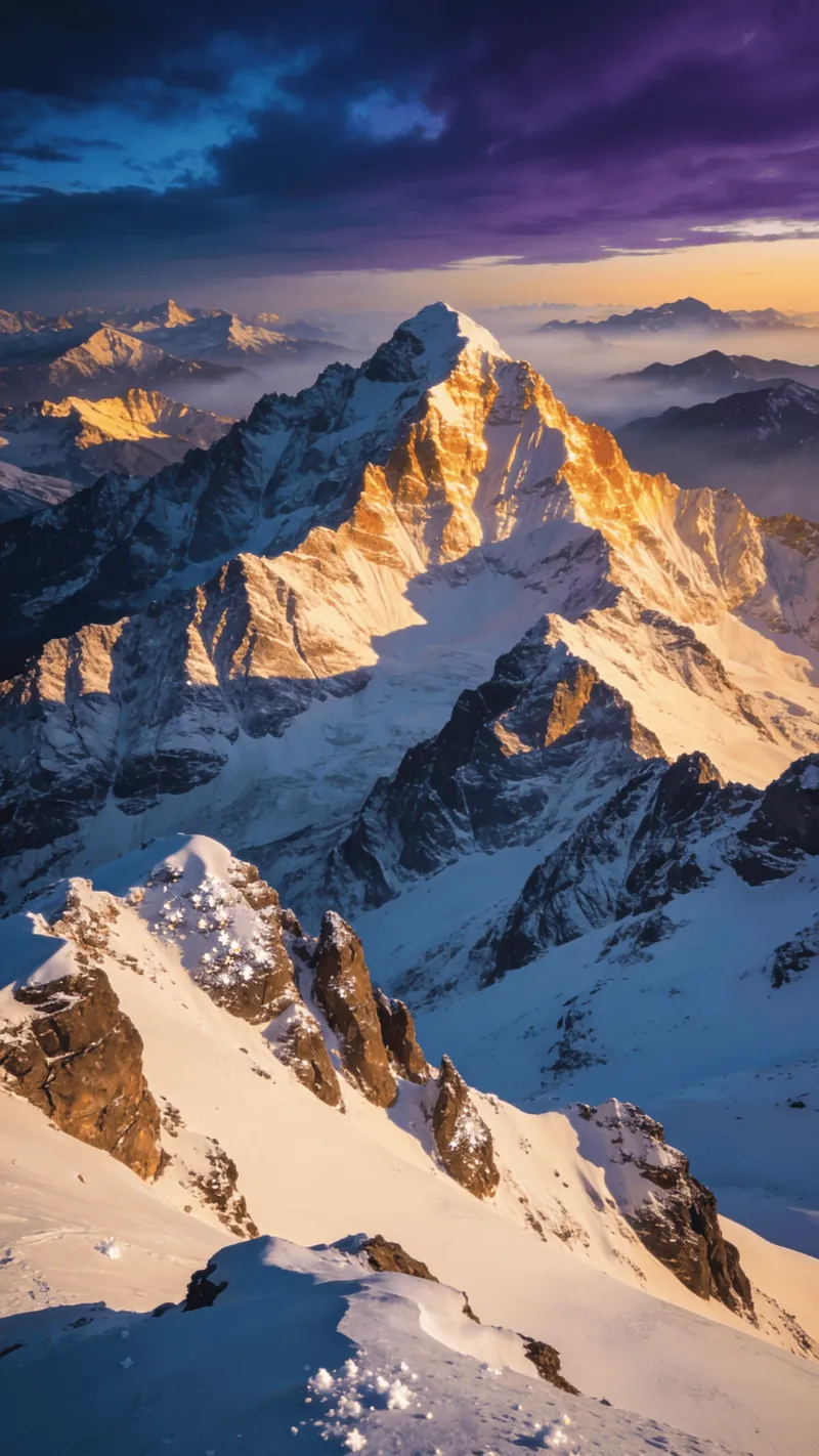 Layered Alpine Ridges in Clear Air