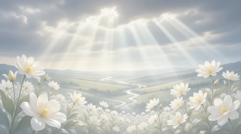Sunlit Valley with Flowers