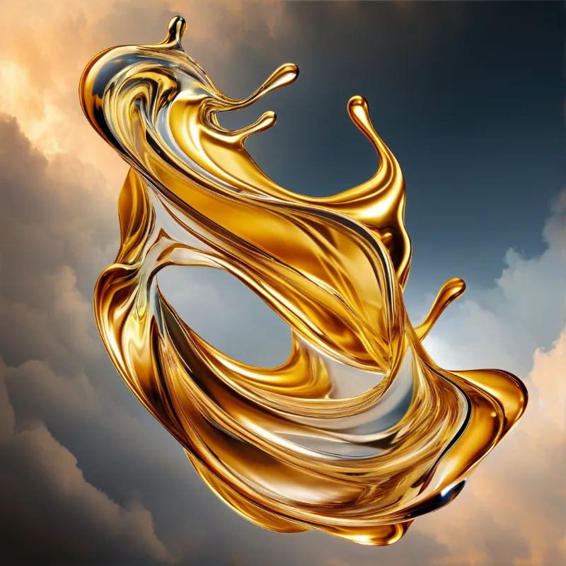 Golden Liquid Abstract