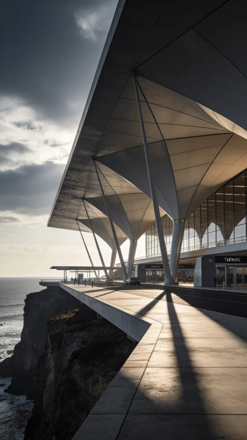 Terminal with Tensile Structure — Coastal Cliff