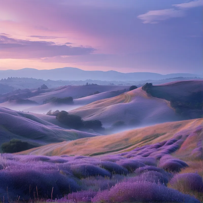 Lavender Hills at Dawn