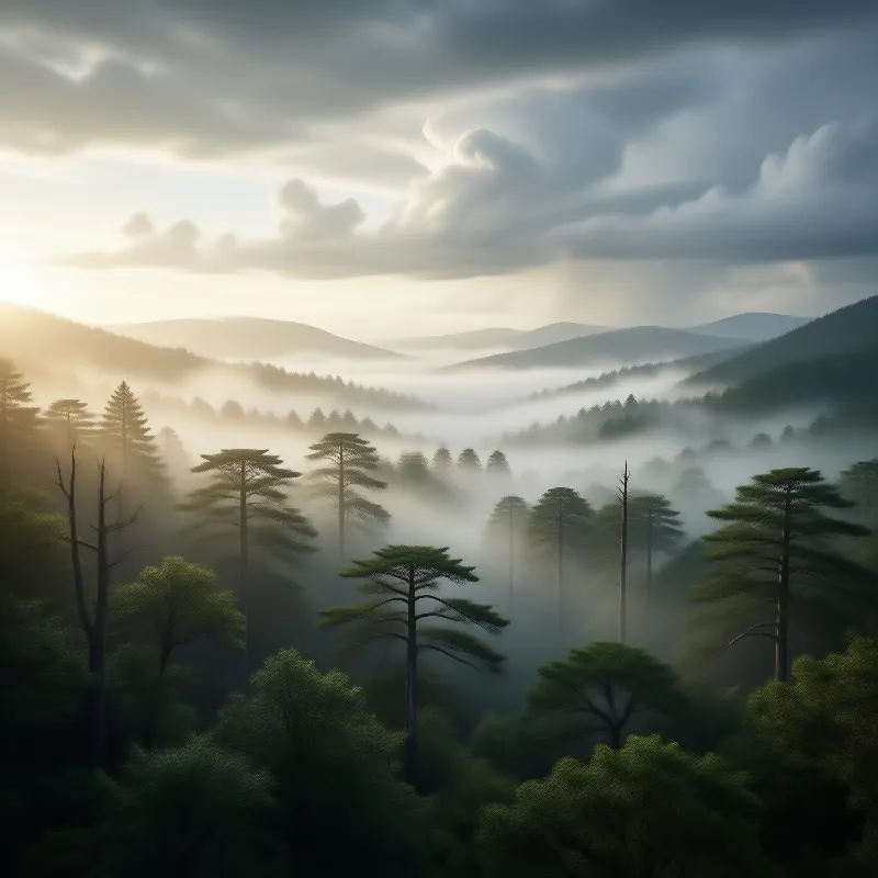 Misty Forest Landscape