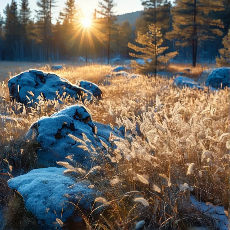 Sunlit Winter Grassland