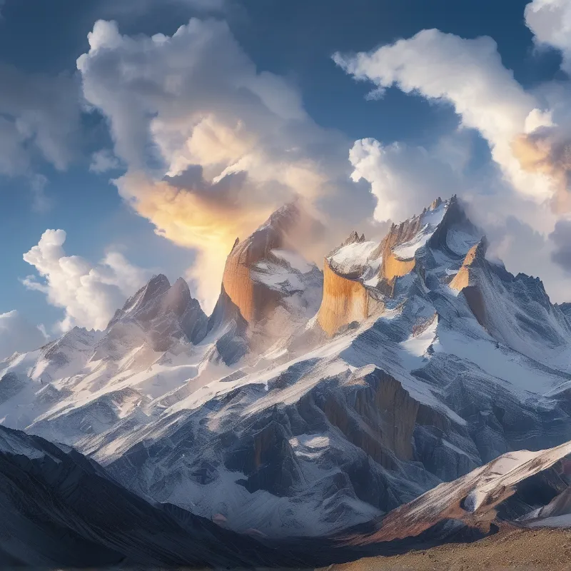Majestic Snowy Peaks