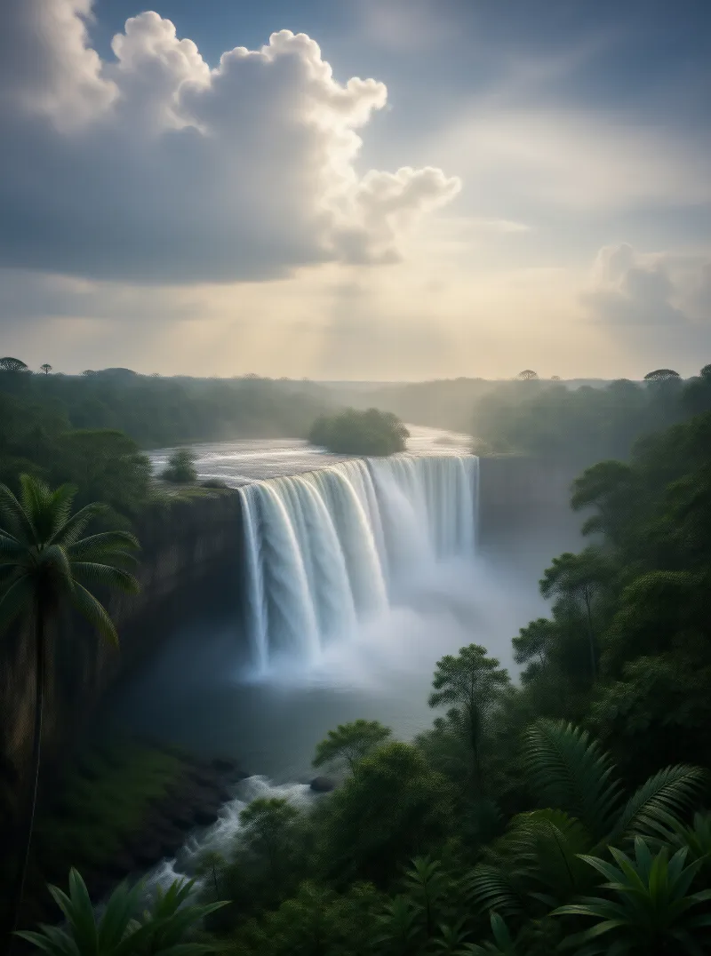 Majestic Rainforest Waterfall