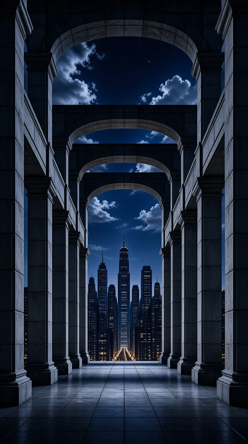 Archway to City Skyline