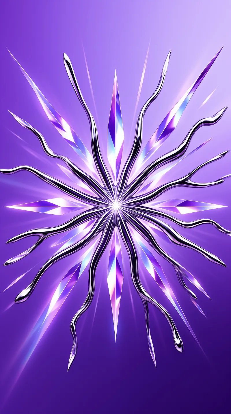 Purple Abstract Crystal Burst