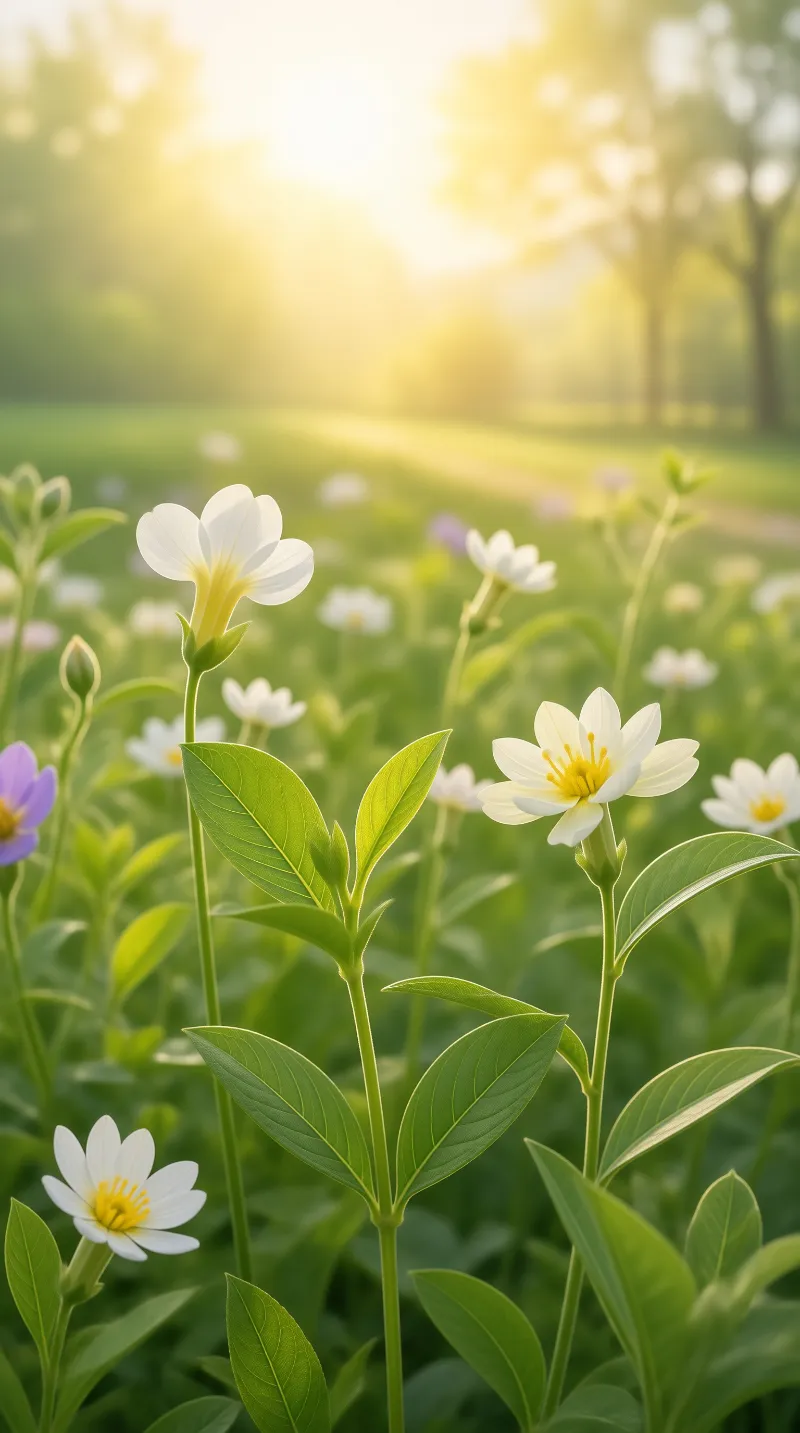 Sunlit Meadow with Wildflowers