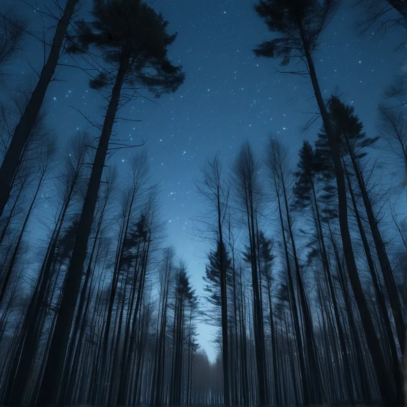 Starry Night Forest View