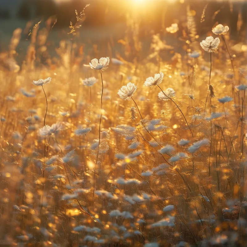 Golden Hour Flower Field