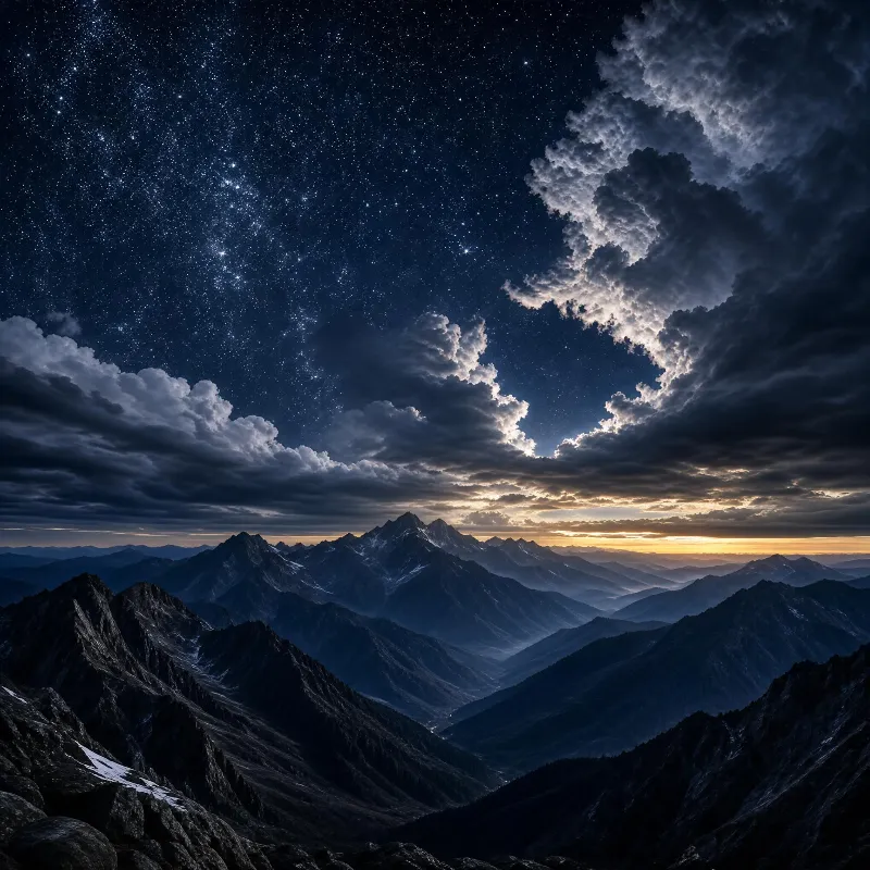 Starry Night over Mountains