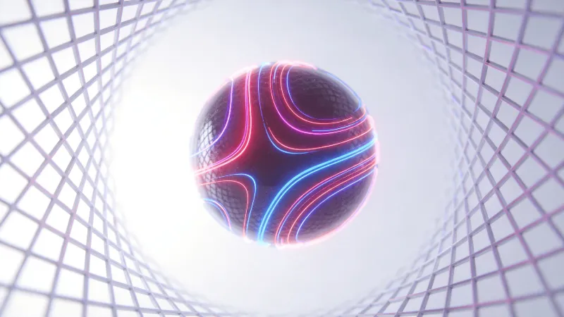Neon-Lit Floating Orb Study