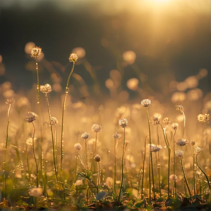 Sunlit Dewy Dandelions