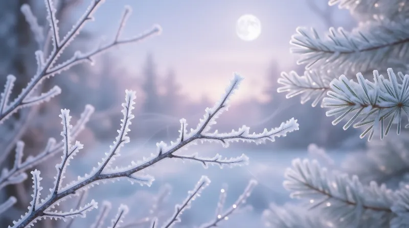 Frozen Branches and Moonlight