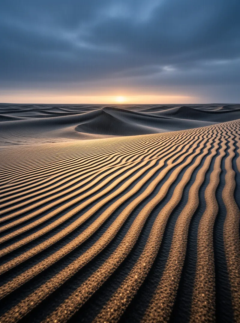 Golden Desert Dunes at Sunset